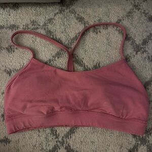 Lululemon pink Y flow sports bra